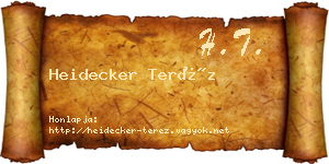 Heidecker Teréz névjegykártya
